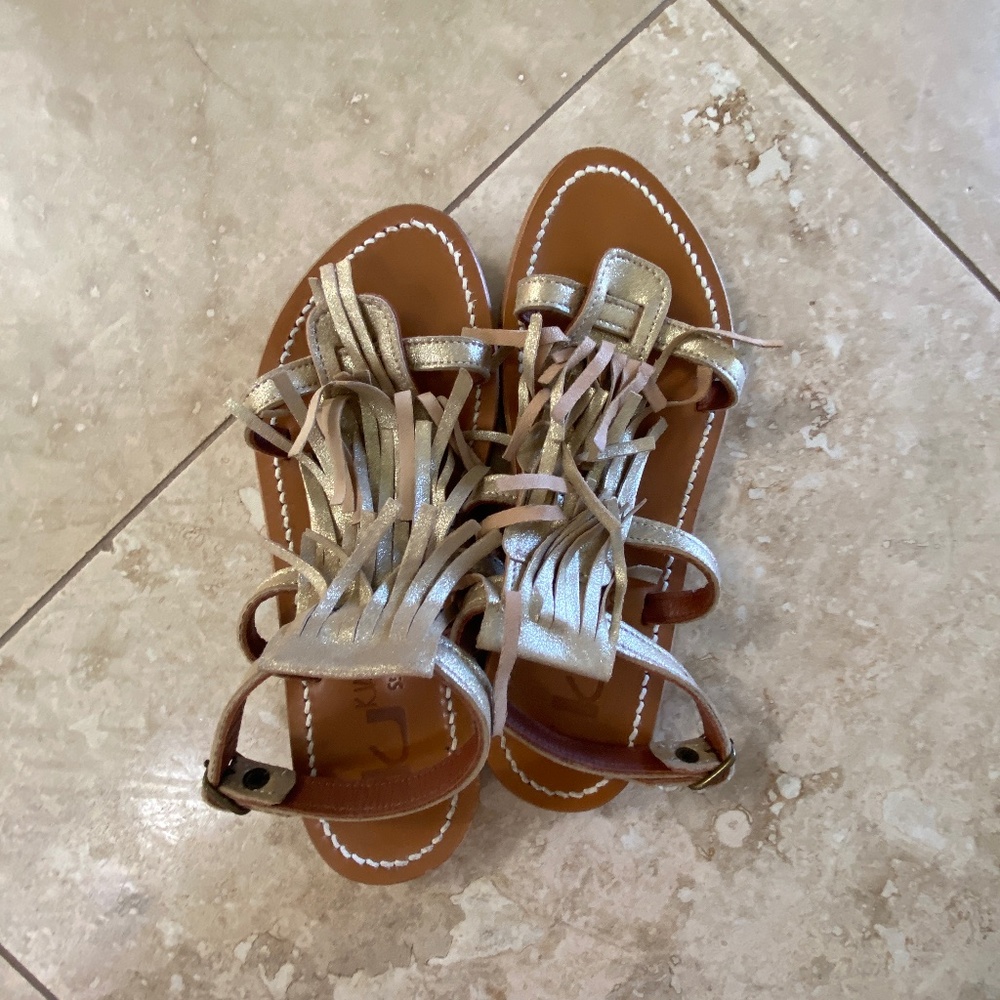 K.Jacques Gold Fringe Sandal